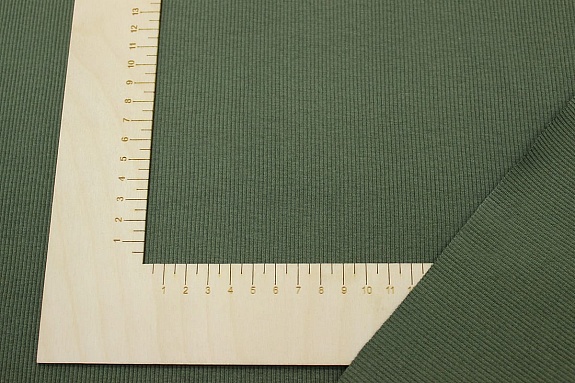 Кашкорсе цв.Темно-зеленый хаки, ш.1.2м (0.6м*2 чулок), Пенье, хлопок-95%, лайкра-5%, 450гр/м.кв