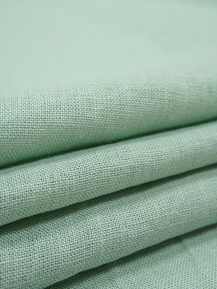 Лен костюмный с эффектом мятости цв.Светлая винтажная мята, ш.1.45м, лен-100%, 190гр/м.кв