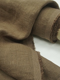 Лен костюмный с эффектом мятости цв.Бежево-коричневый, ш.1.45м, лен-100%, 190гр/м.кв