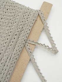 Кружево цв.серо-бежевый, ш.10мм, хлопок-90%, п/э-10%, рис.075/5