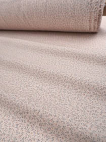 Муслин Премиум двухслойный гладкий "Россыпь розовых цветочков на св.бежевом", ш.2.5м, хл-100%, 120гр/м.кв