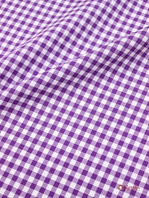 Перкаль пестротканый блузочно-сорочеч. "Мелкая клетка" цв.фиолетово-пурпурный/белый, ш.1.5м