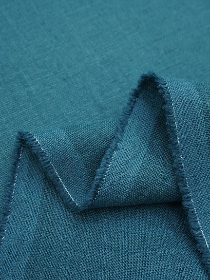 Лен костюмный с эффектом мятости цв.Морская волна, ш.1.5м, лен-100%, 190гр/м.кв