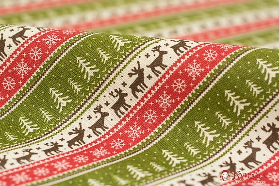 Полулен "Скандинавские узоры", ш.1.52м, лен-40%, хлопок-40%, п/э-20%, 170гр/м.кв