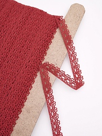 Кружево цв.красный, ш.12мм, хлопок-90%, п/э-10%, рис.071/16