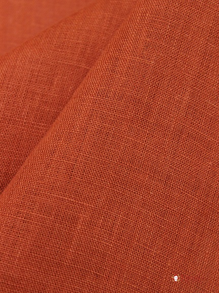 Лен сорочечный с эффектом мятости цв.Оранжевый терракот, СОРТ2, ш.1.45м, лен-100%