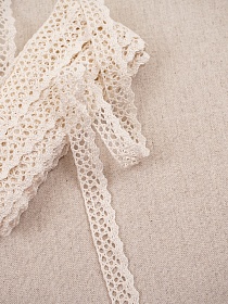 Кружево цв.ванильный, ш.16мм, хлопок-90%, п/э-10%, 10м, рис.078/2