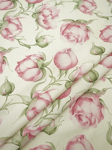 Бязь "Роскошные бутоны"(крупные цветы), (комп), ш.2.2м, хлопок-100%, 140гр/м.кв
