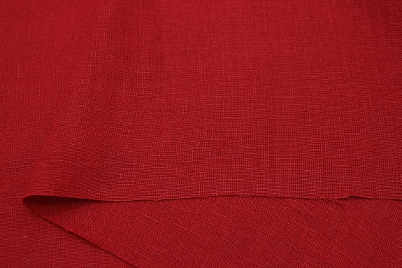 Лен костюмный с эффектом мятости цв.Т.красный с терракотовым оттенком, ш.1.45м, лен-100%, 190гр/м.кв