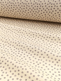 Импорт. хлопок Digital "Дитси - коричневые цветочки" цв.кремовый, ш.1.5м, хлопок-100%, 150гр/м.кв