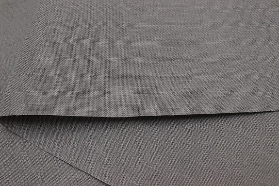 Полулен цв.Стальной графит, ш.1.5м, лен-57%, хлопок-43%, 200гр/м.кв