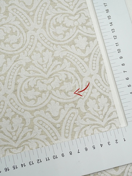 Полулен "Белый орнамент" (на суровом), ш.1.5м, лен-30%, хлопок-70%, 155гр/м.кв