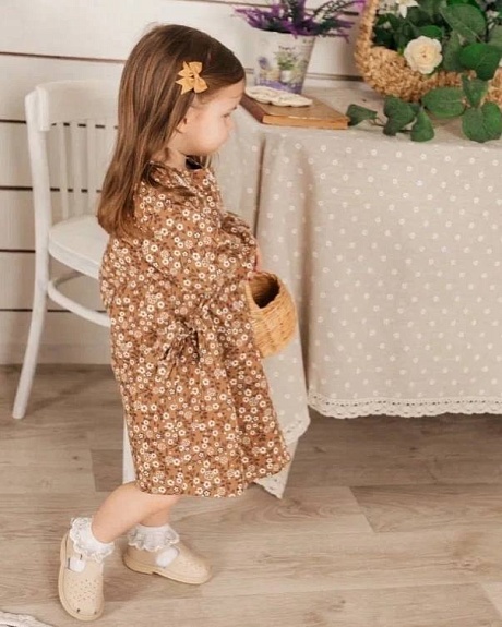 Детское платье из теплого хлопка "Нелли" (выкройка платья D-0008)