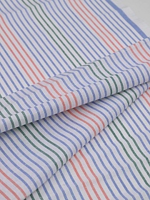 Холст полотенечный "Полоска" цв.синий/красный/зеленый, ш.0.5м, лен-30%, хлопок-70%, 140гр/м.кв