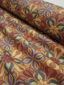 Сатин "Восточный калейдоскоп" цв.оранжево-коричневый, ш.1.6м, хлопок-100%, 115гр/м.кв