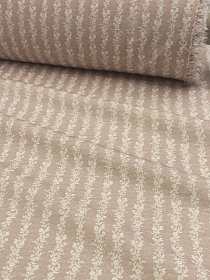 Хлопколен Цифр.печать "Вьюнок-дорожка" цв.бежевый, СОРТ2, ш.1.45м, лен-10%, хл-85%, п/э-5%