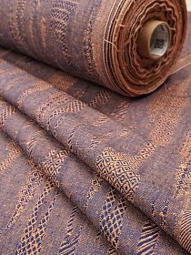 Полульняной жаккард "Импрессия" цв.коричневая охра, ш.1.5м, лен-59%, хлопок-41%, 200гр/м.кв