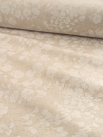 Полулен "Белая космея" (на суровом), СОРТ2, ш.1.5м, лен-30%, хлопок-70%, 140гр/м.кв