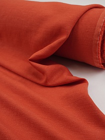 Лен с вискозой с эффектом мятости цв.Темно-оранжевый терракот, ш.1.4м, лен-53%, вискоза-47%