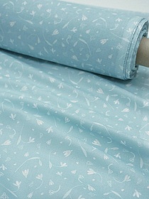 Ситец "Подснежники" цв.св.бирюзово-мятный, ш.0.95м, хлопок-100%, 96гр/м.кв