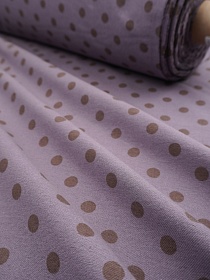 Теплый хлопок "Средний коричневый горох на сливовом", СОРТ2, ш.1.48м, хлопок-100%, 160гр/м.кв