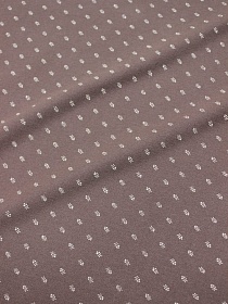 Теплый хлопок "Мелкие белые веточки" цв.т.кофейно-розовый, ш.1.50м, хлопок-100%, 160гр/м.кв