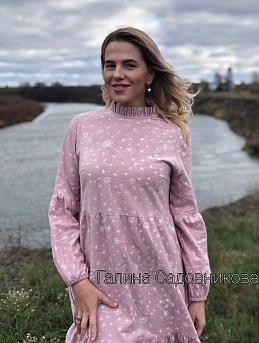 Платье из теплого хлопка "Одуванчиковый ветер"