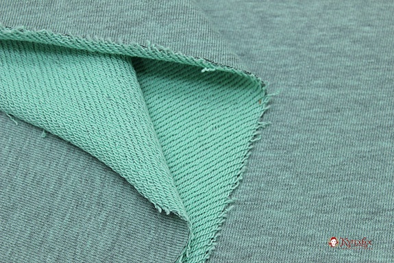 Футер-петля диагональ 3-х нит. цв.Мятно-серый меланж, ш.2.00м, Карде, хл-90%, п/э-10%, 330гр/м.кв