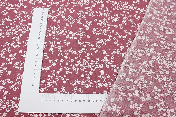 Штапель "Цветочный вихрь" цв.лилово-розовый, СОРТ2, ш.1.45м, вискоза-100%, 100гр/м.кв