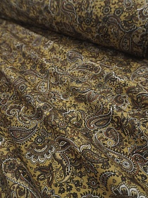 Импорт. хлопок "Восточное сияние" цв.горчичный, ш.1.5м, хлопок-100%, 100гр/м.кв