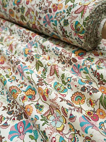 Импорт. хлопок "Сказочное лето" цв.малиновый, СОРТ2, ш.1.5м, хлопок-100%, 100гр/м.кв