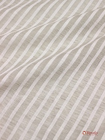 Полулен декоративный "Сетка в узкую полоску" цв.серо-бежевый, ш.2.6м, лен-45%, хл-55%, 105гр/м.кв