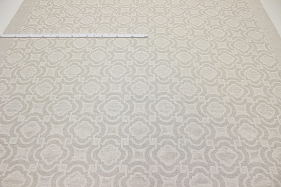 Полульняной жаккард "Орнамент" цв.бежевый, ш.1.92м, лен-50%, хлопок-50%