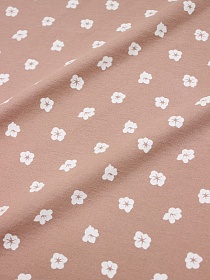 Теплый хлопок "Цветочный ряд" цв.розовое какао, ш.1.5м, хлопок-100%, 160гр/м.кв