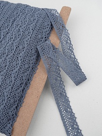 Кружево цв.св.винтажно-джинсовый, ш.30мм, хлопок-90%, п/э-10%, рис.111/21