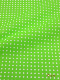 Бязь "Белый горох (3мм) на ярко-салатовом", ш.1.5м, хлопок-100%, 120гр/м.кв