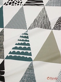 Мерный лоскут(ткань в отрезах)- Поплин "Крупный треугольный пэчворк", ш.2.2м, хлопок-100%, 115гр/м