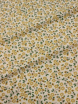 Теплый хлопок "Мультифлора - желтые цветочки", ш.1.48м, хлопок-100%, 150гр/м.кв