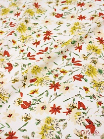 Плательная вискоза "Июльские краски" цв.белый, ш.1.46м, вискоза-100%, 145гр/м.кв