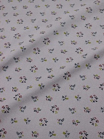 Теплый хлопок "Милые букетики" цв.серо-лиловая дымка, ш.1.48м, хлопок-100%, 160гр/м.кв