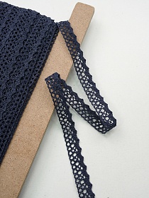 Кружево цв.темно-синий флер, ш.16мм, хлопок-90%, п/э-10%, рис.078/22