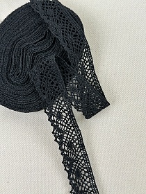 Кружево цв.черный, ш.30мм, хлопок-90%, п/э-10%, 10м, рис.111/26