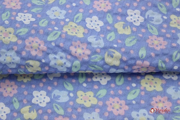 Импорт.хлопок Жатка "Полина" цв.голубой, ш.1.36м, хлопок-100%, 90гр/м.кв