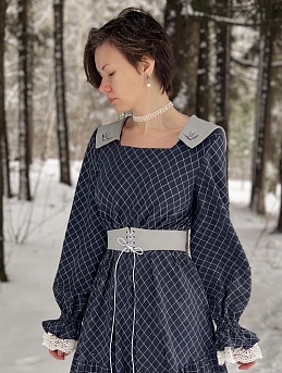 Платье из Пестряди "Крупная клетка"