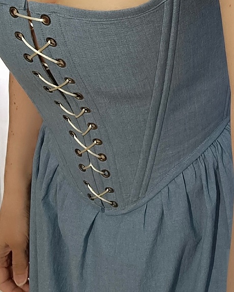 Юбка и двусторонний корсет из вареного хлопка