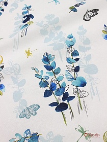 Рогожка "Веточки эвкалипта", ш.1.5м, хлопок-100%, 165гр/м.кв