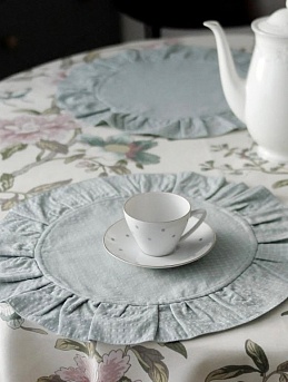 Салфетки из пестряди "Средняя клетка на мятной дымке"