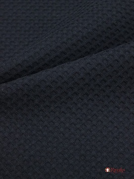 Вафельное премиум-полотно "Italy" цв.Черный с синим оттенком, ш.1.5м, хлопок-100%, 240гр/м.кв