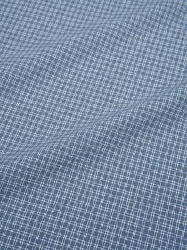 Вареный (стираный) хлопок "Мелкая двойная клетка" цв.винтажно-голубой, ш.2.5м, хл-100%, 115гр/м.кв