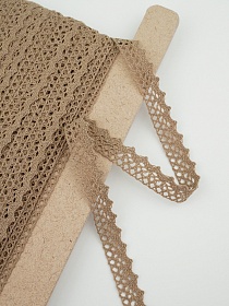 Кружево цв.песочно-коричневый, ш.16мм, хлопок-90%, п/э-10%, рис.078/9